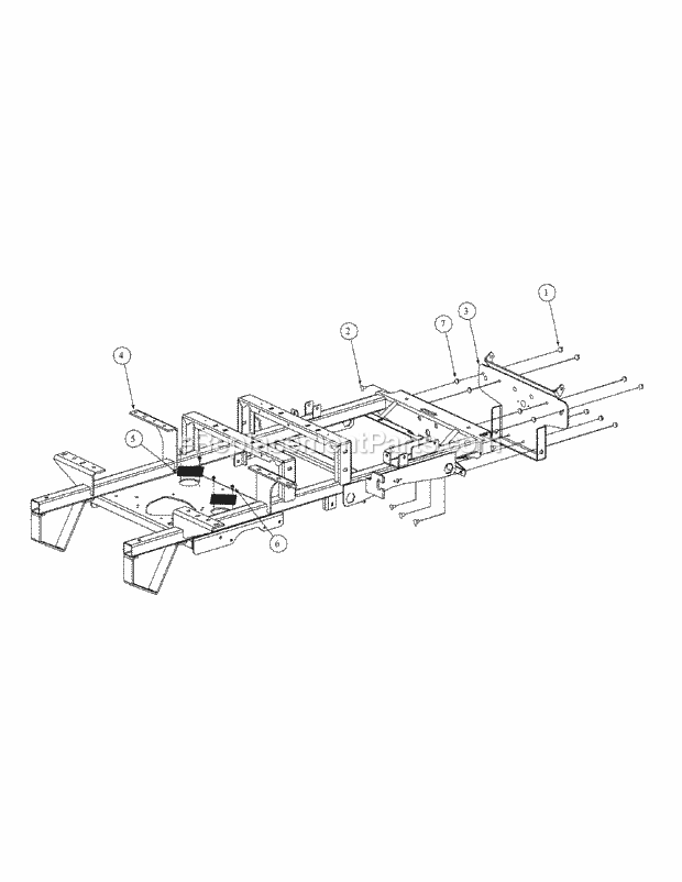 Frame Assembly Diagram and Parts List for M48-KHS 53AB5B5M750-18HP Cub Cadet Lawn Tractor